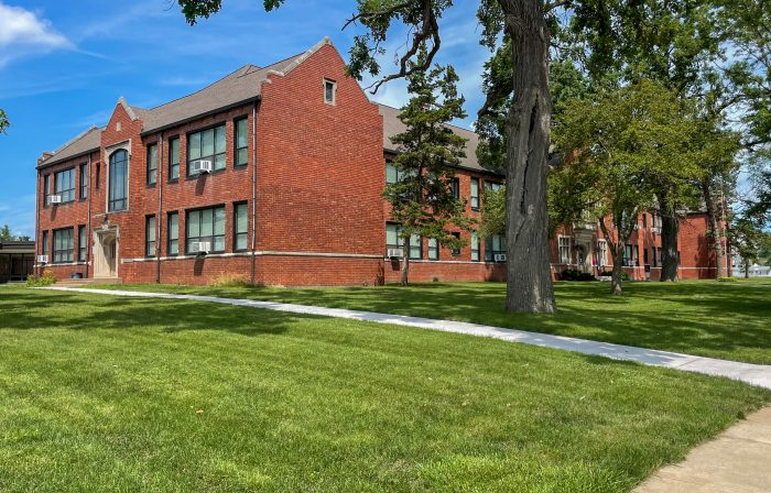 exterior of harrison elementary school