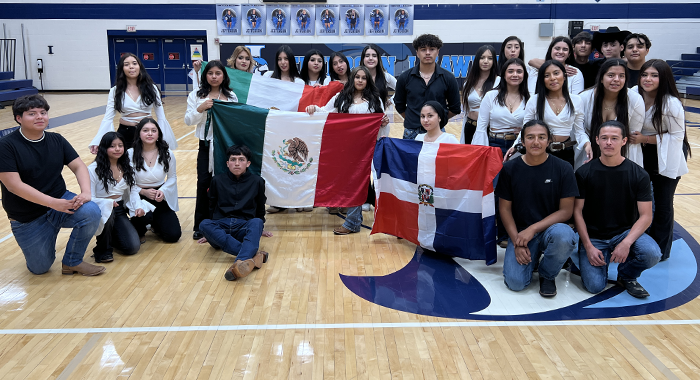 Jefferson students pose for a group picture for Latinx month.