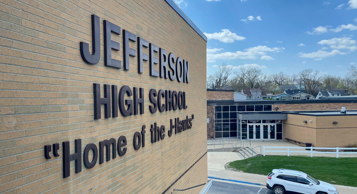 An image of Jefferson High School sign
