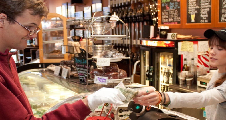 transition center student paying for food