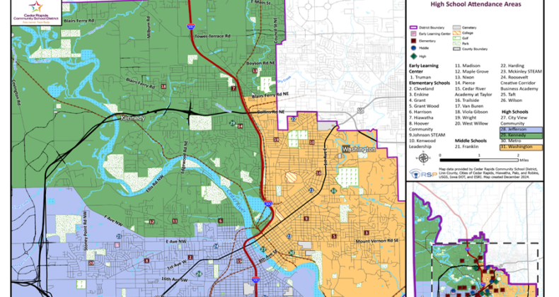 CRCSD School Boundary Map